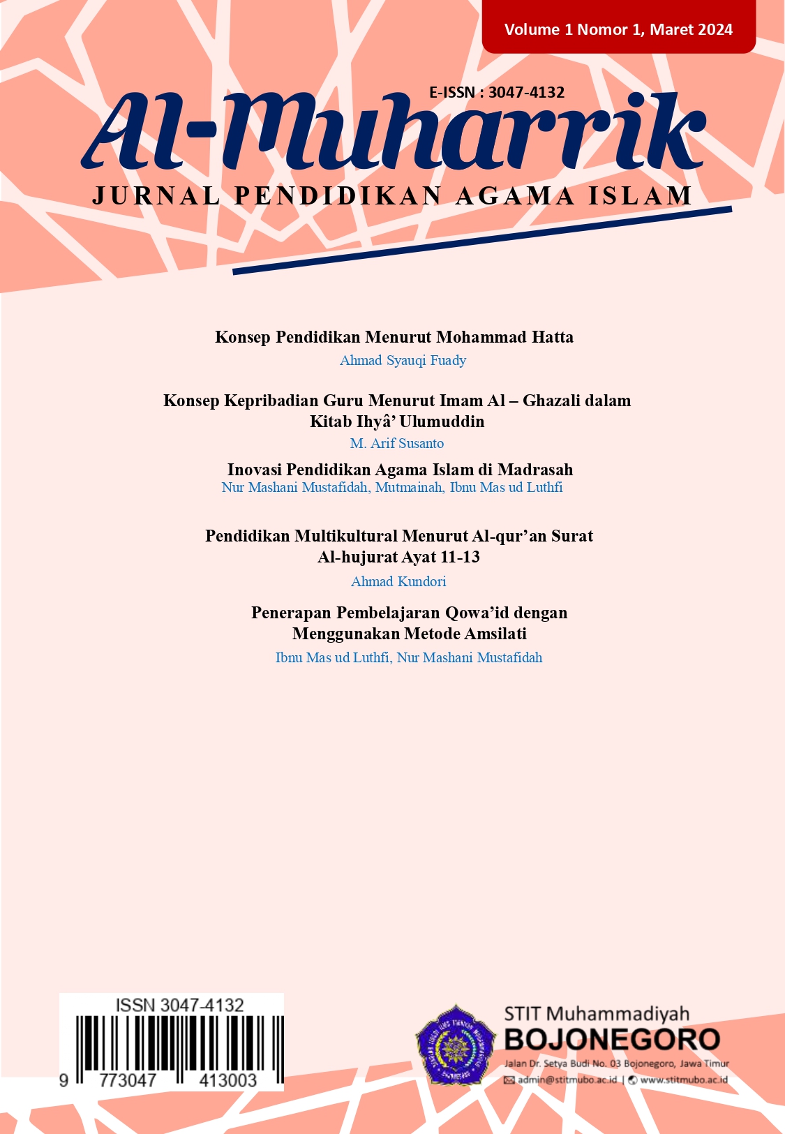 Al-Muharrik: Jurnal Pendidikan Agama Islam Volume 1 Nomor 1, Maret 2024